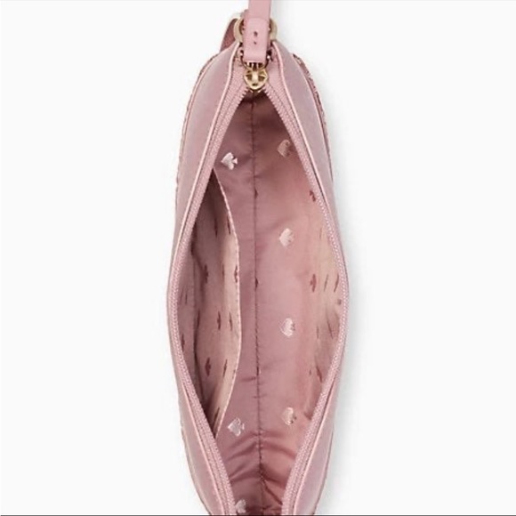 Kate Spade Greta Court Glitter Ramey Dusty Peony Crossbody Bag - Picture 4 of 5